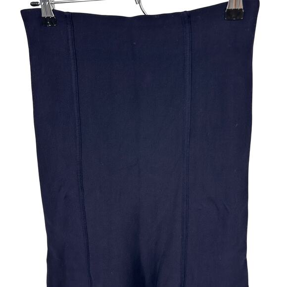 COS Women's Navy Stretch Heavy-Knit Flared Mermaid A-line Midi Skirt,Size XS,EUC - Picture 7 of 8